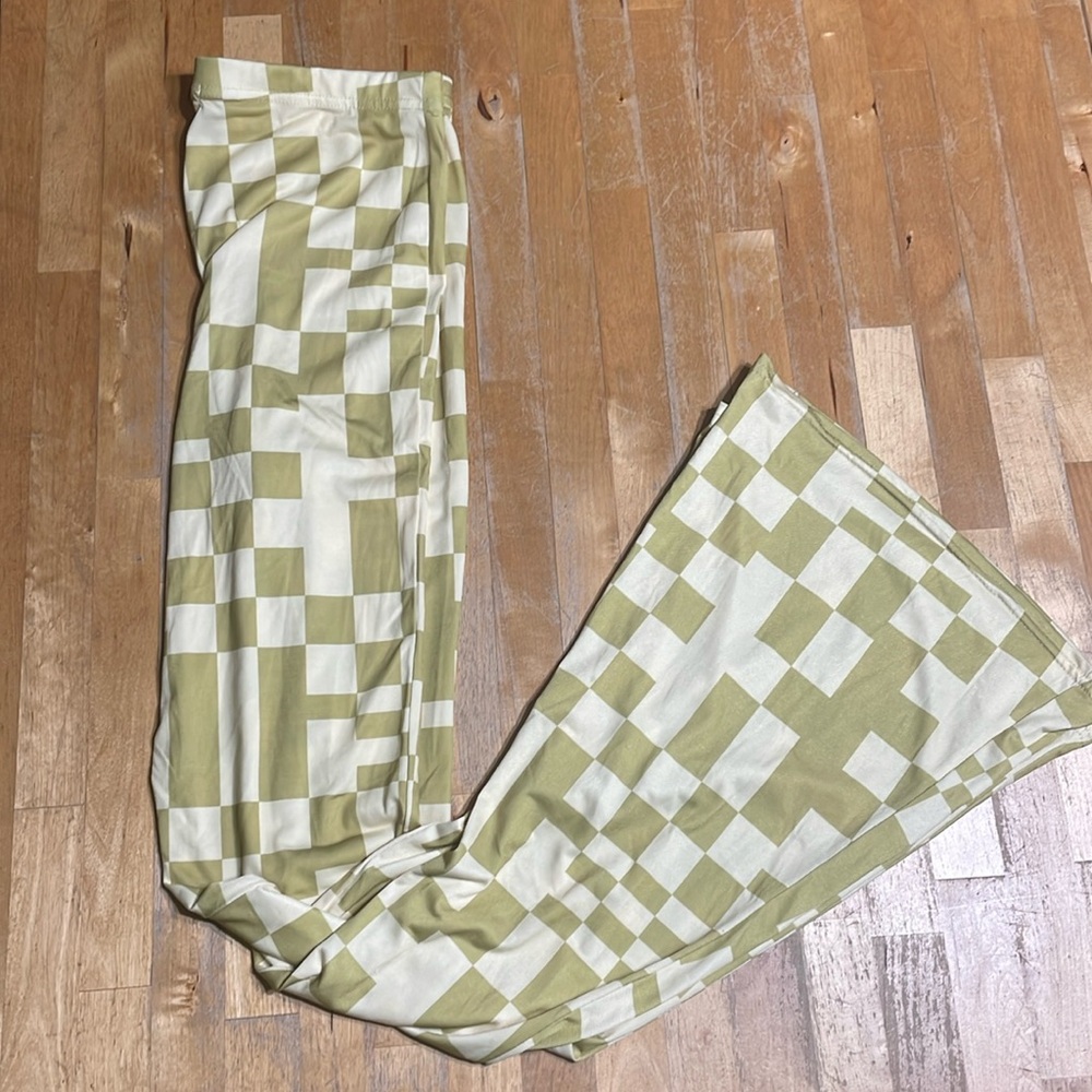 Nasty Gal checkerboard flared pants
